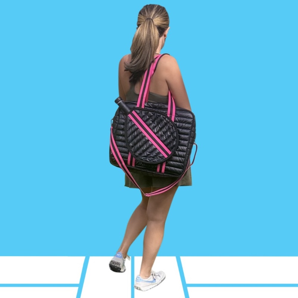 Pickleball Bag- quilted puffer style pickleball bag by Elph Bags